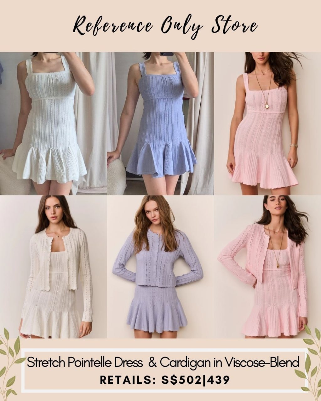 LSF stretch Pointelle mini dress and cardigan in viscose blend