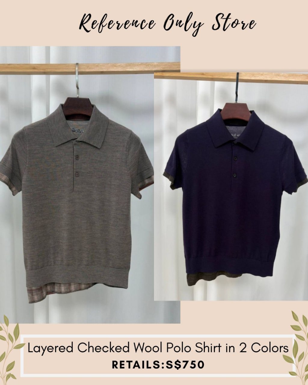 AS Layered Checked wool polo shirt in 2 colors