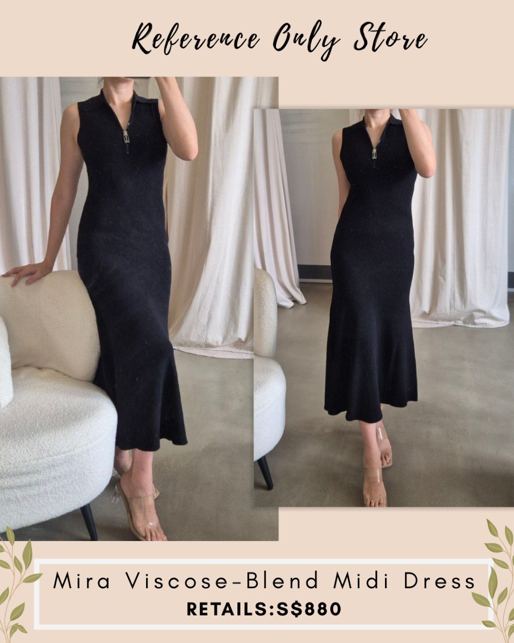 VB Mira viscose blend midi dress