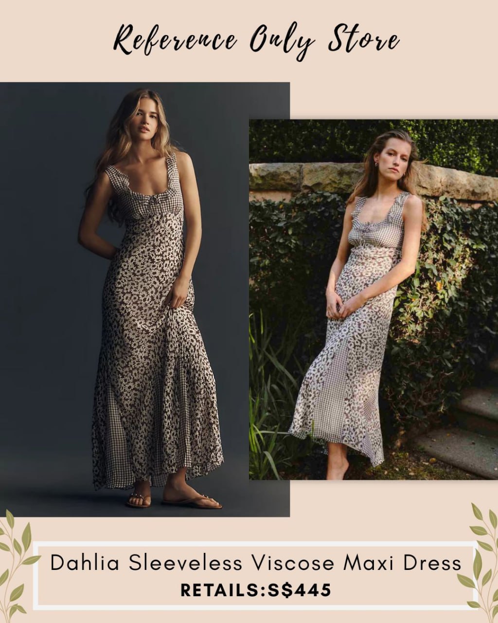 RLS Dahlia sleeveless black floral maxi dress