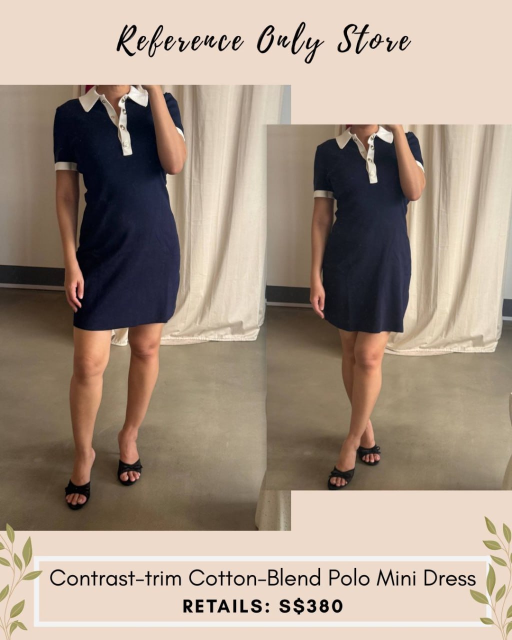 MJ Contrast trim cotton blend polo mini dress