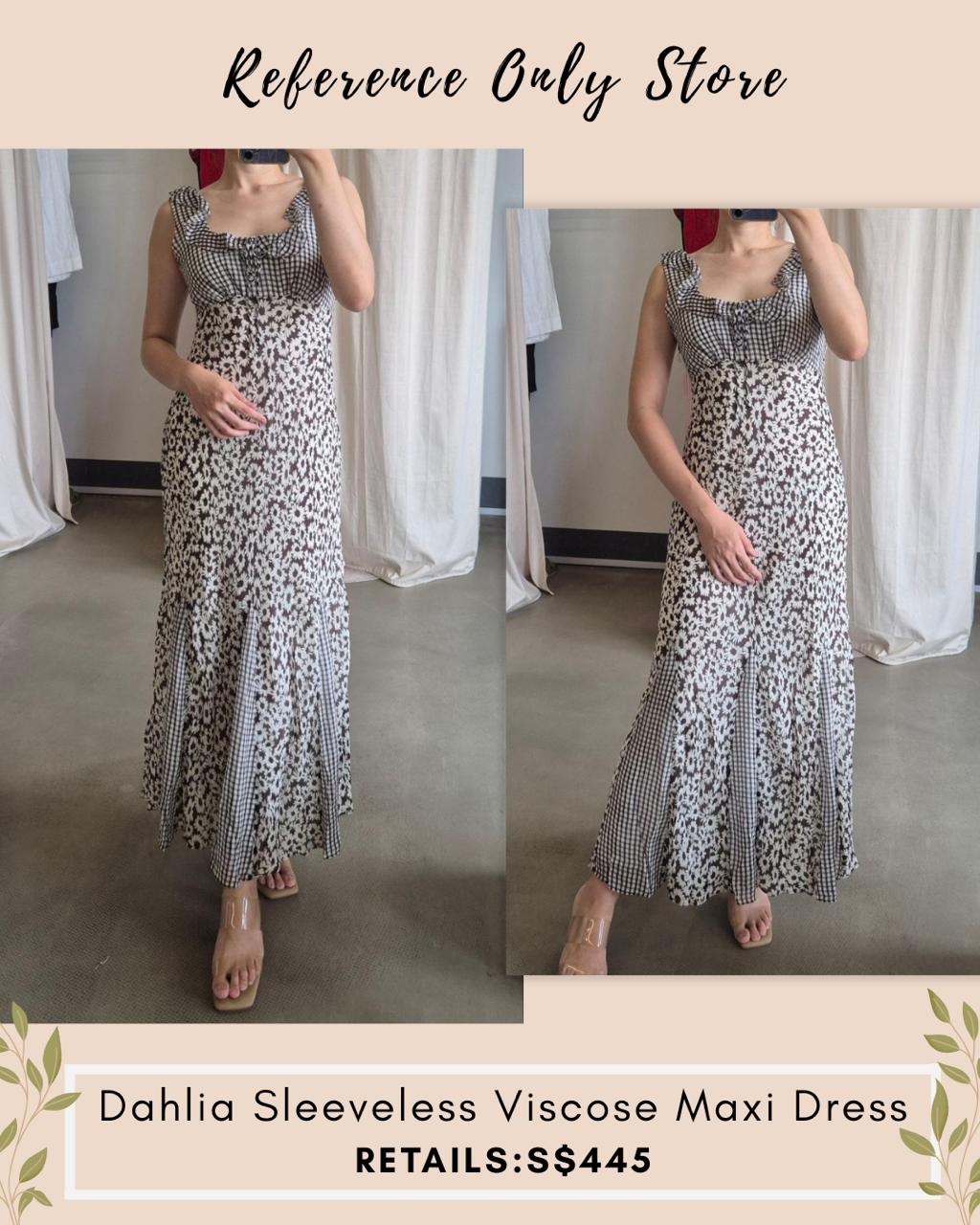 RLS Dahlia sleeveless black floral maxi dress