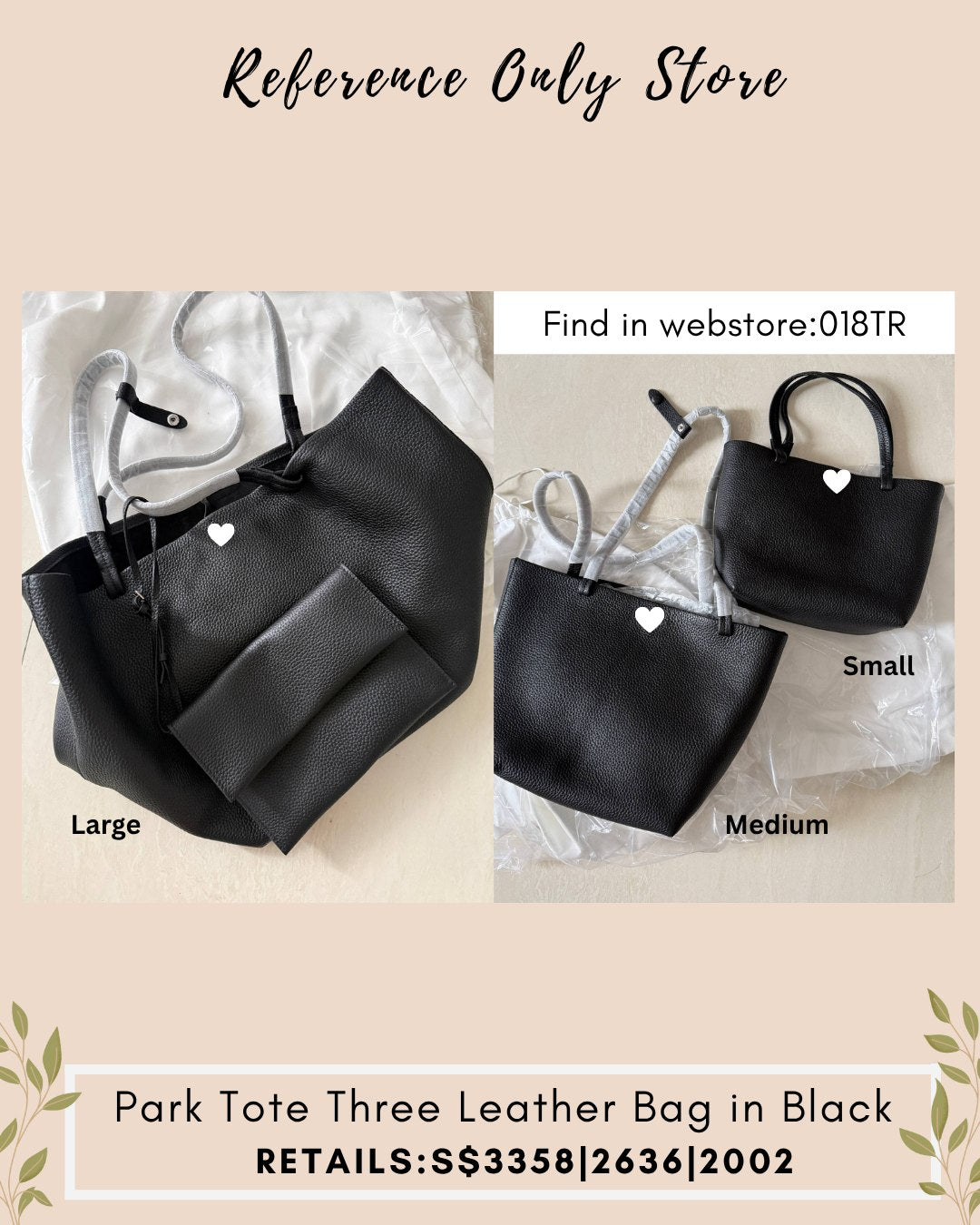 018TR Park tote in black