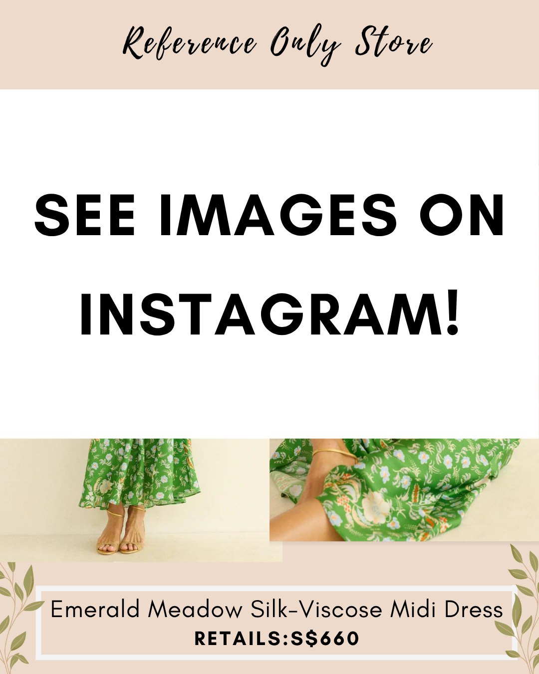 DN Emerald meadow silk viscose midi dress