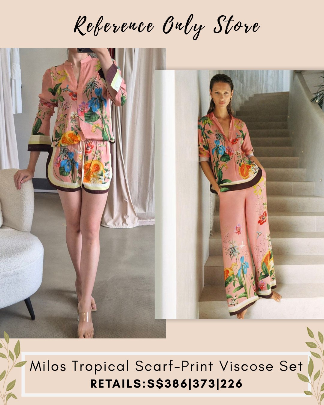 RS Milos Tropical scarf viscose set