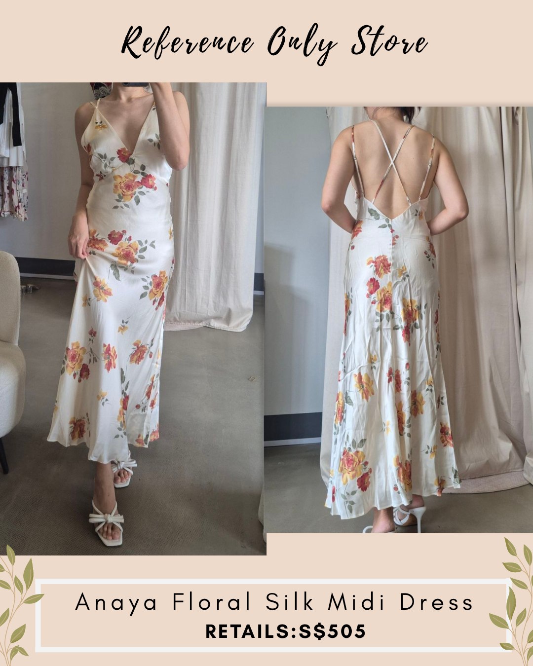Ref Anaya floral silk midi Dress