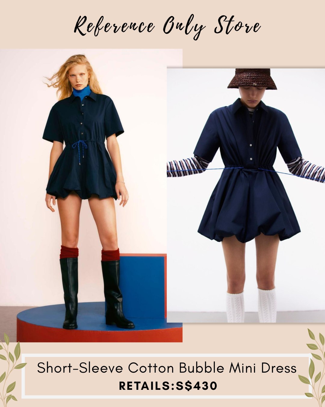 MJ Short sleeve cotton bubble mini dress