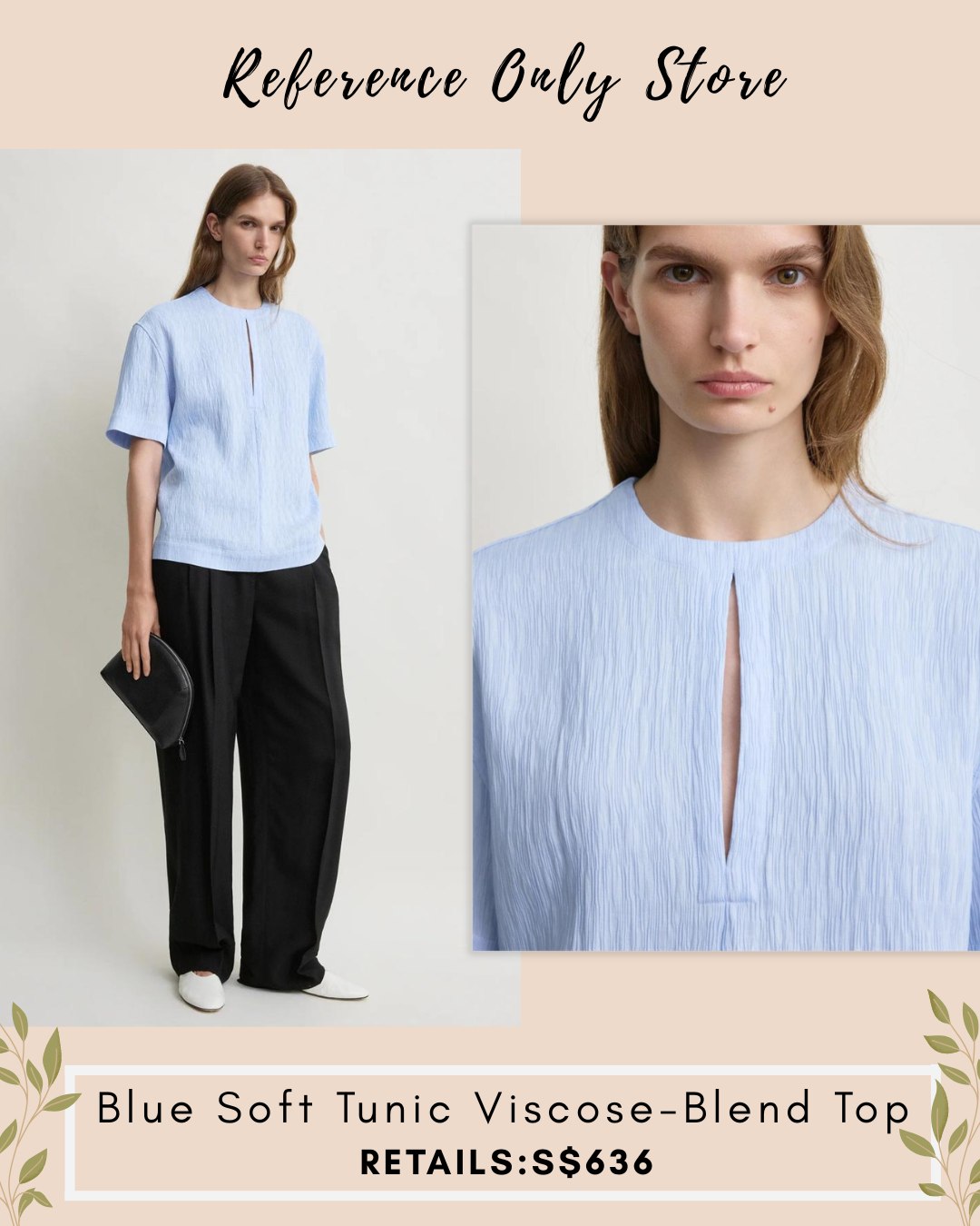 Tot Blue Soft tunic viscose blend top