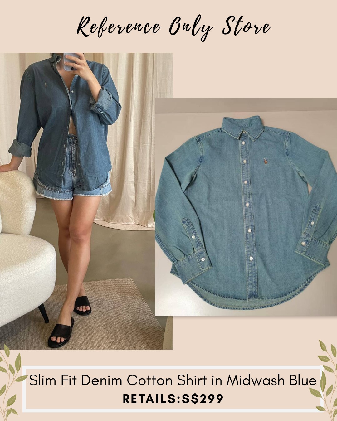 RL Slim fit denim shirt