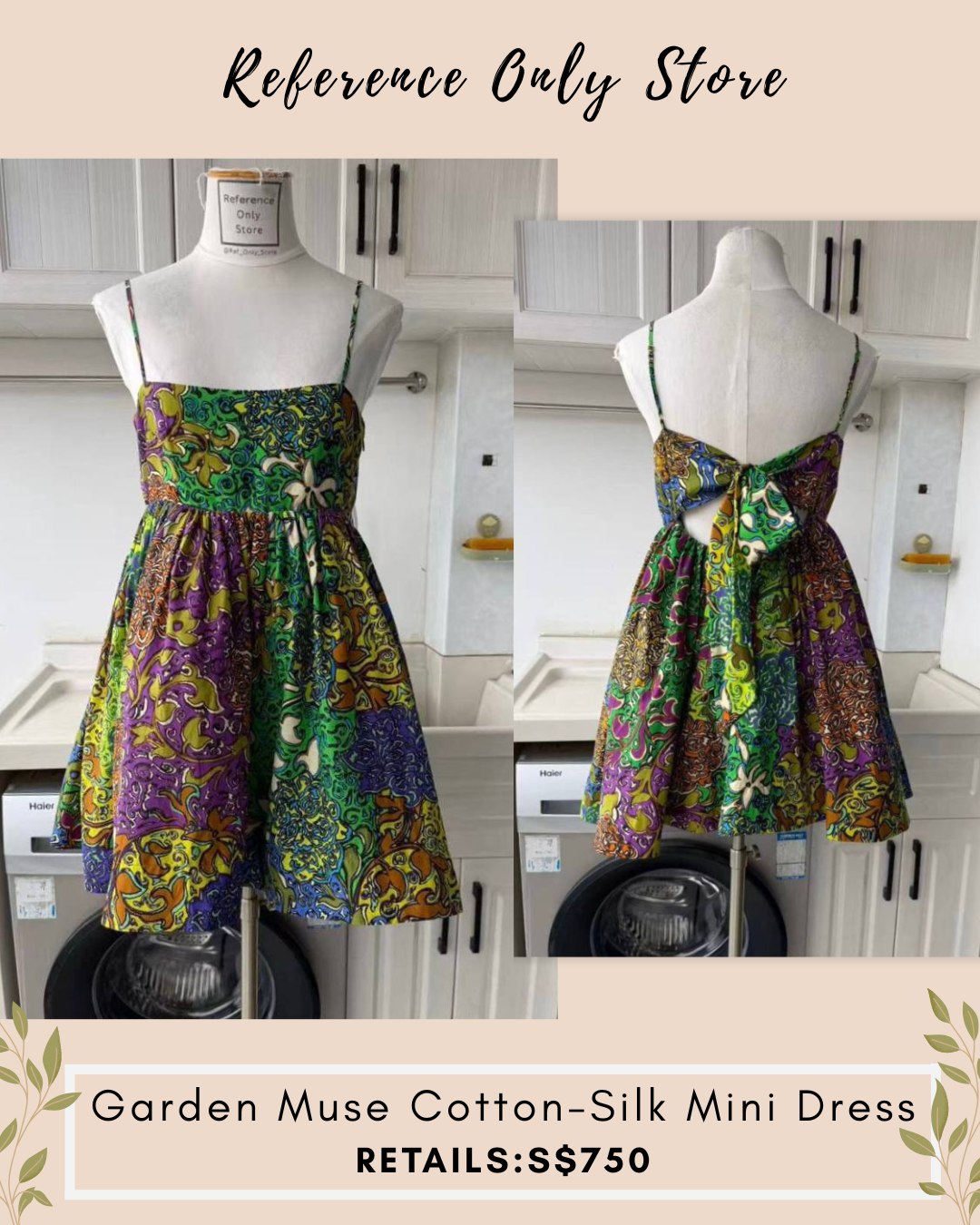 AM Garden muse cotton silk mini dress