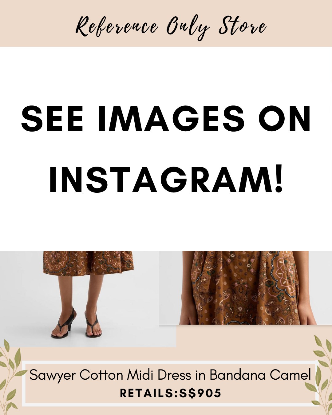 CC Sawyer cotton midi dress in bandana camel