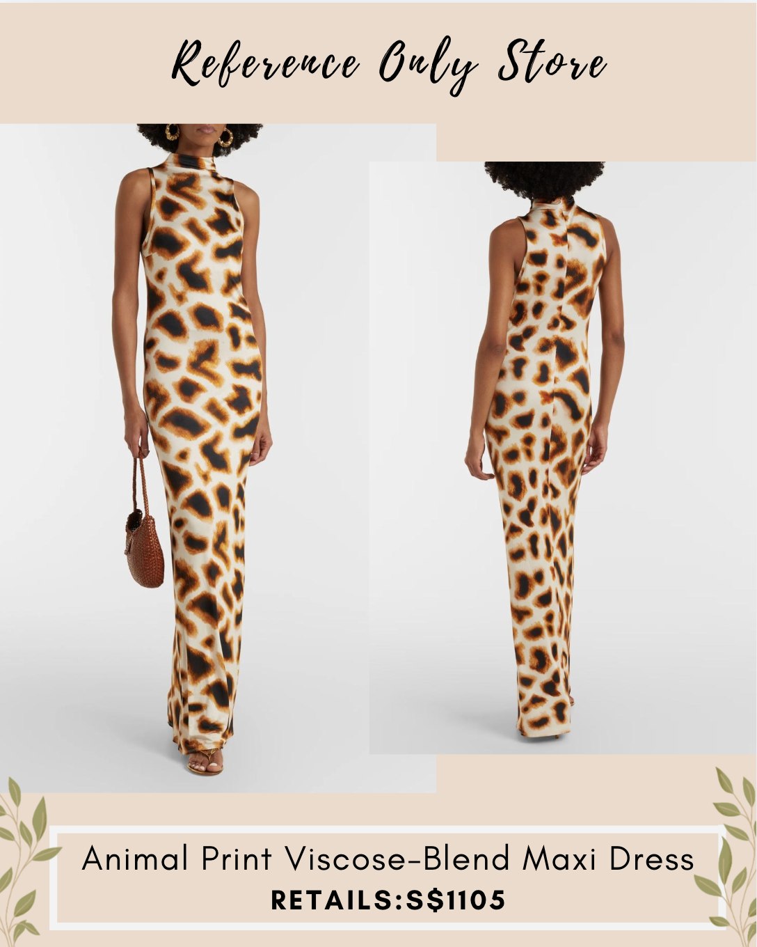 CE Animal print viscose maxi gown