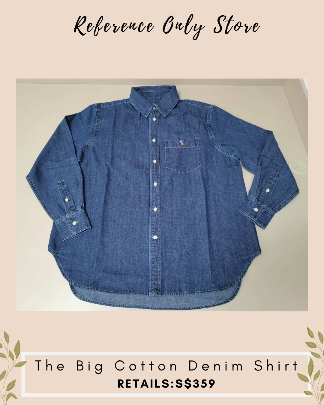 RL Th big cotton denim shirt