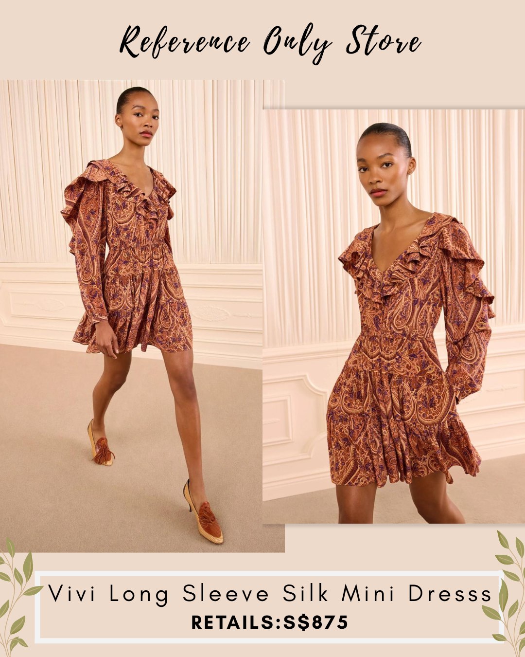 uj vivi Long sleeve silk mini dress