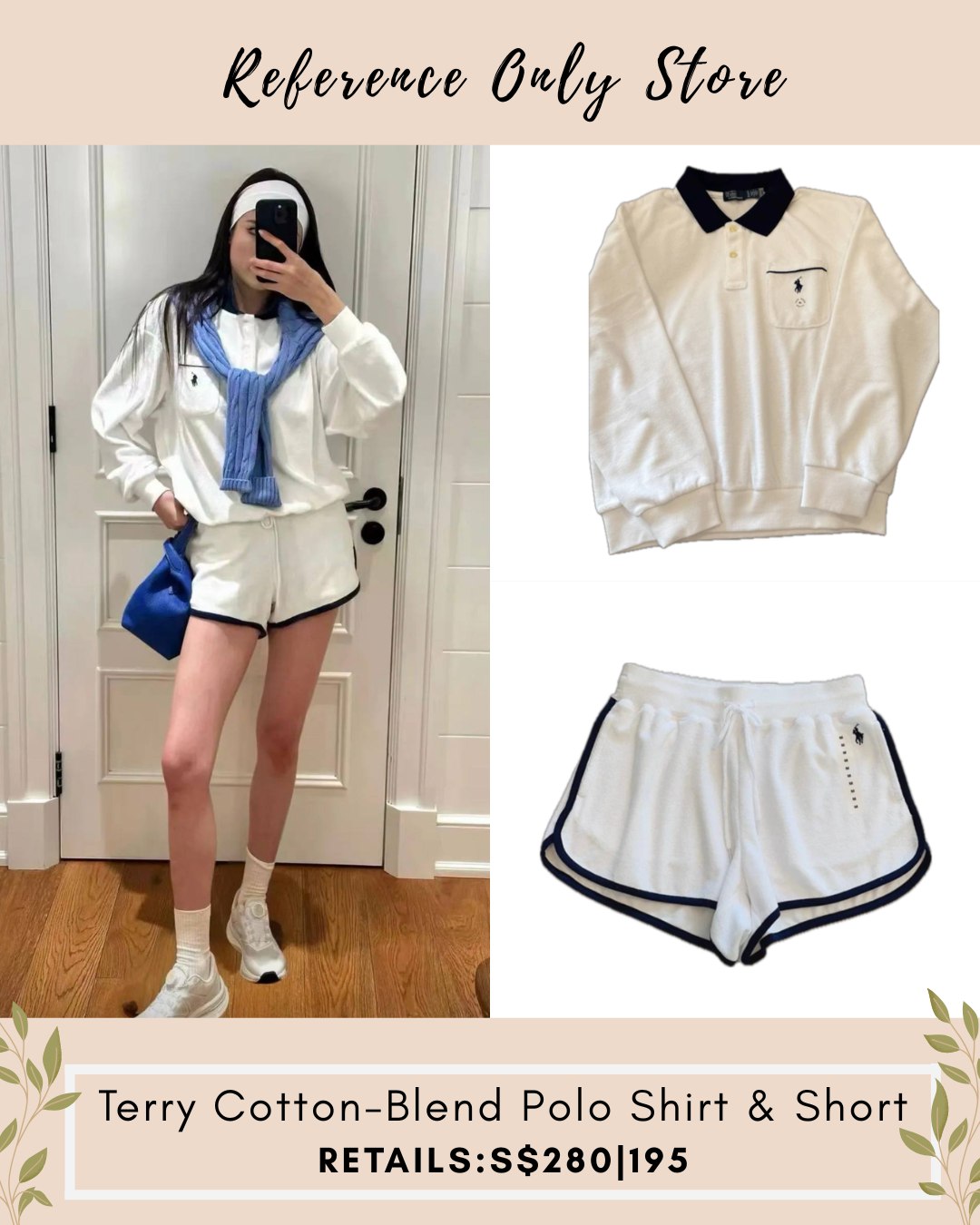 RL Terry cotton blend polo shirt and shorts