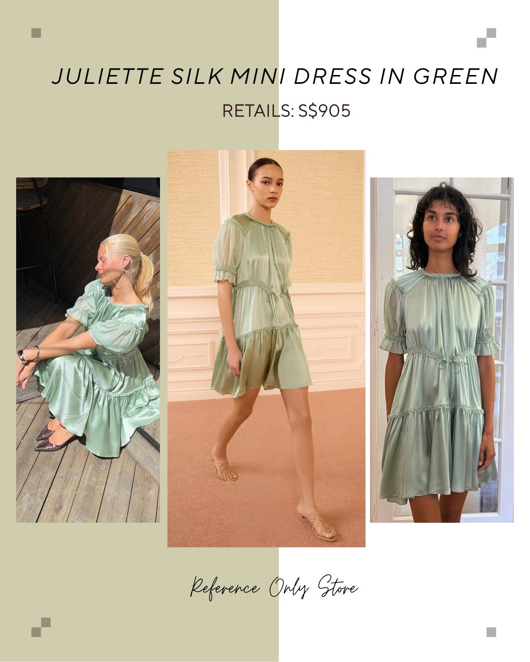 UJ Juliette silk mini dress in green