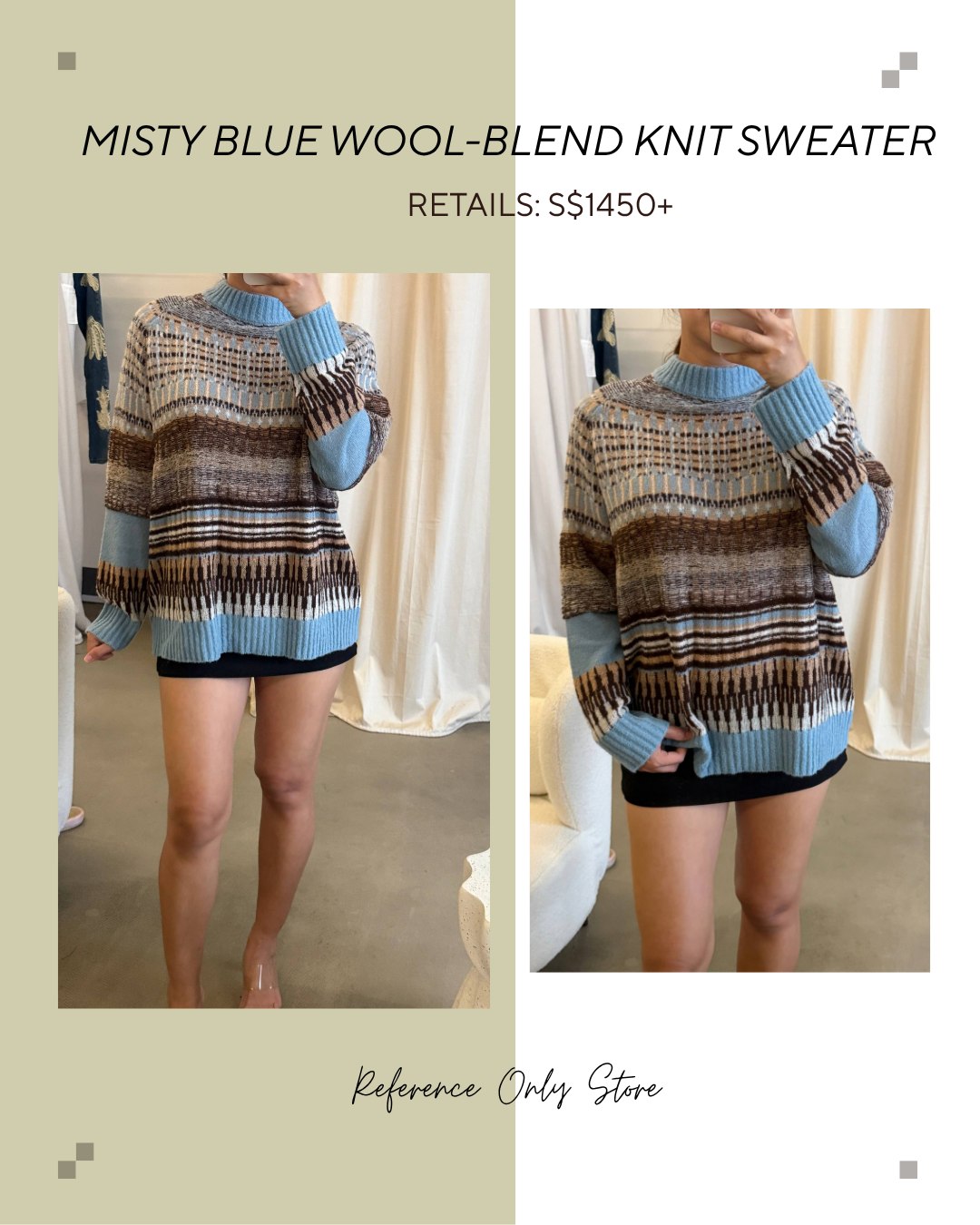 š ATP Blue misty wool blend knit sweater