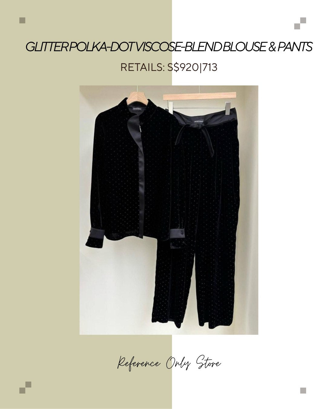 EA Glitter polka dot viscose blend blouse and pants