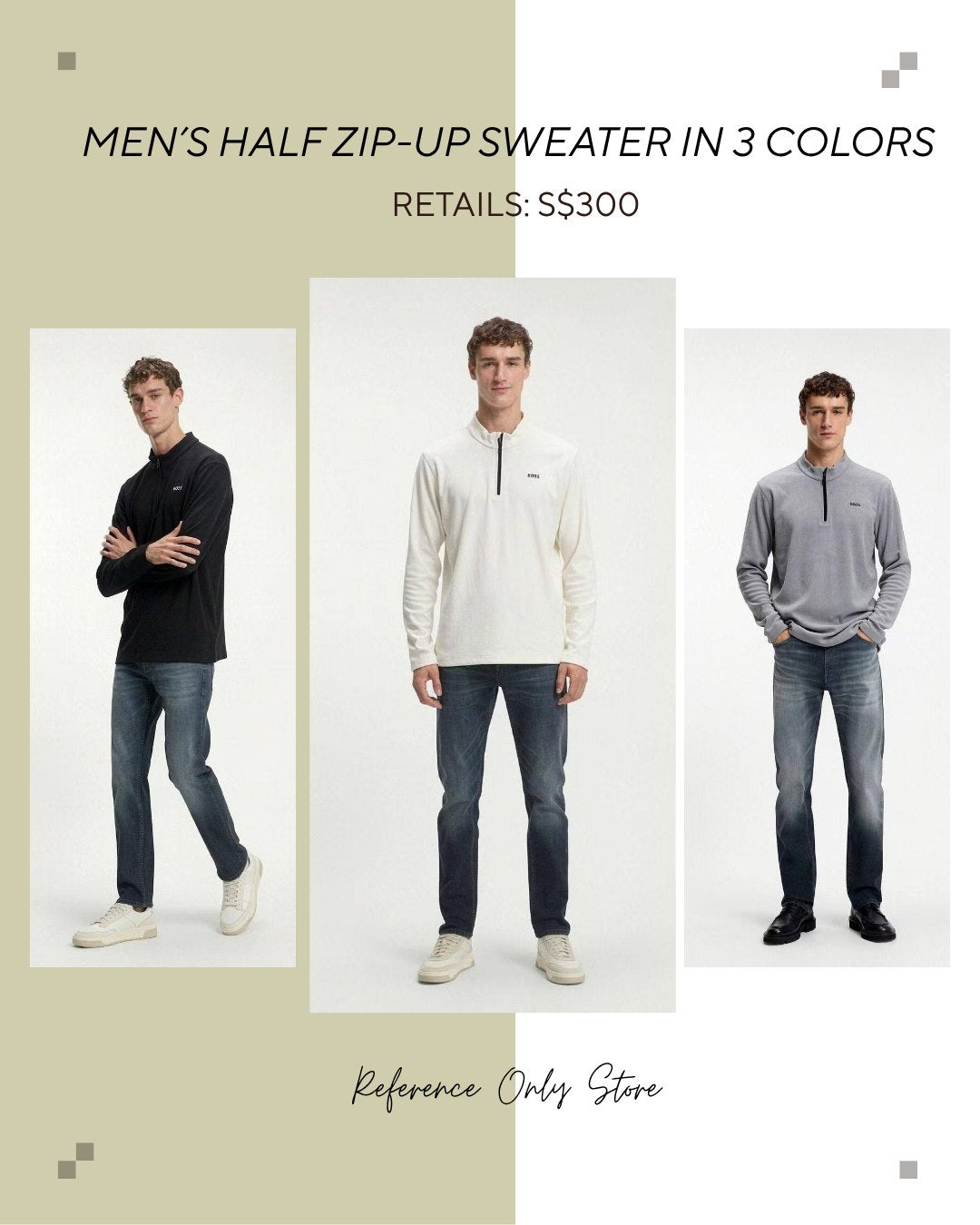 BSS Men's quarter zip sweater