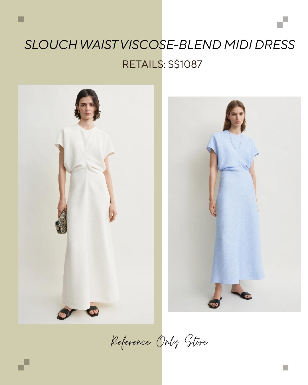 Tot slouch waist viscose blend midi dress