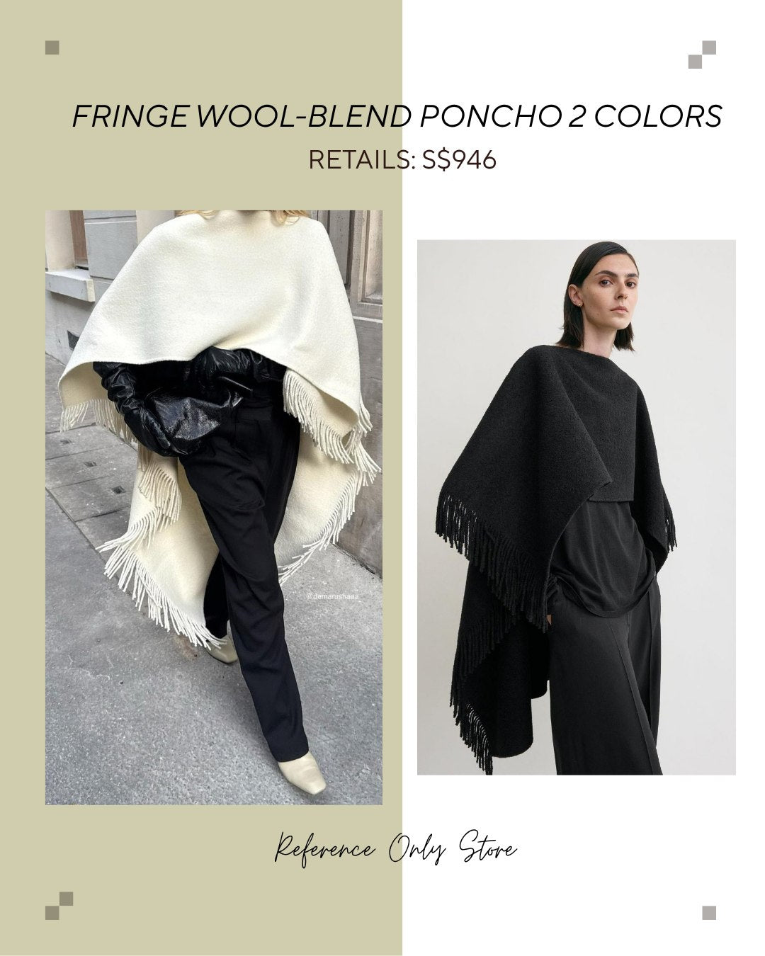 Tot Fringe wool blend poncho in 2 colors