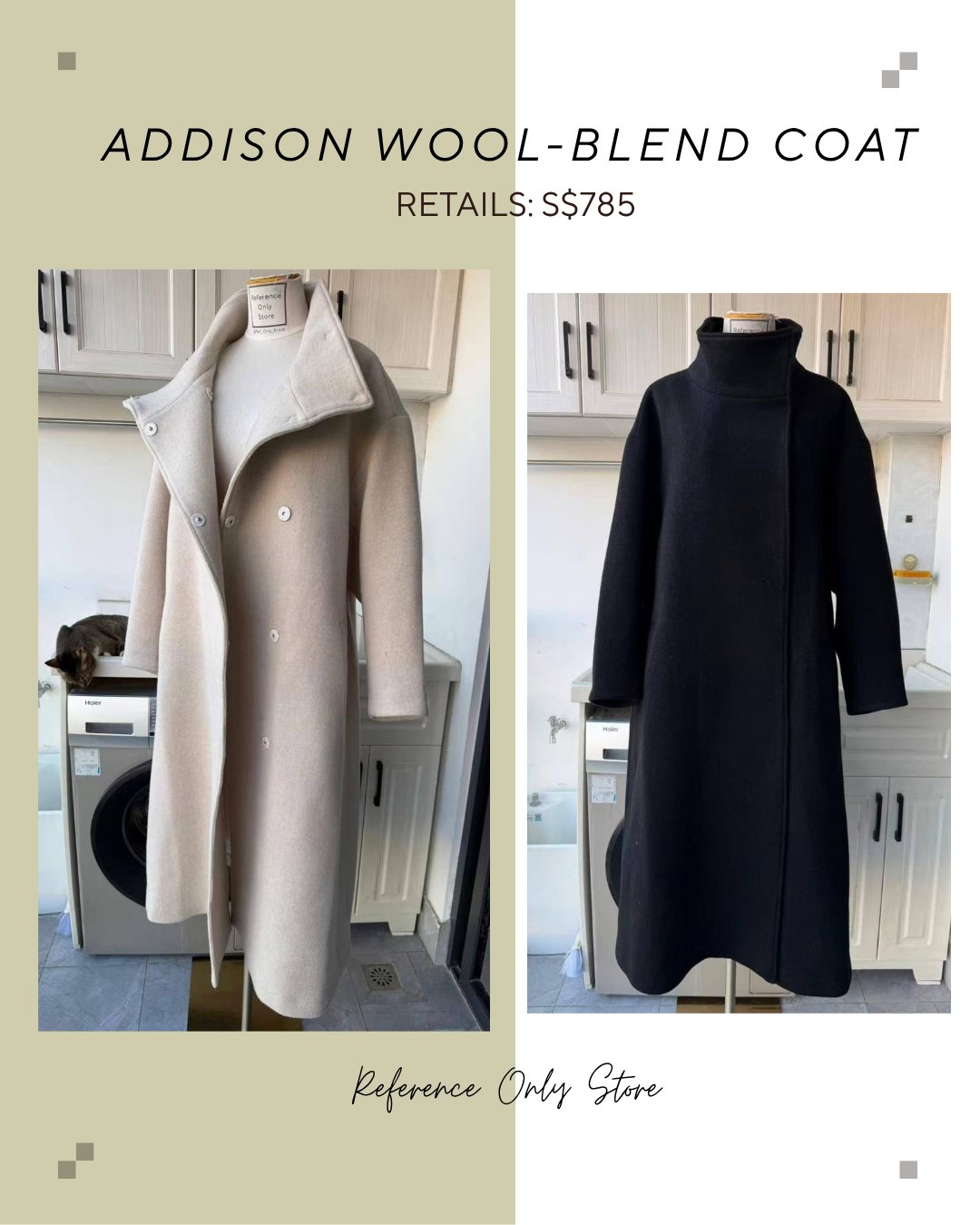 Ref Addison wool blend coat
