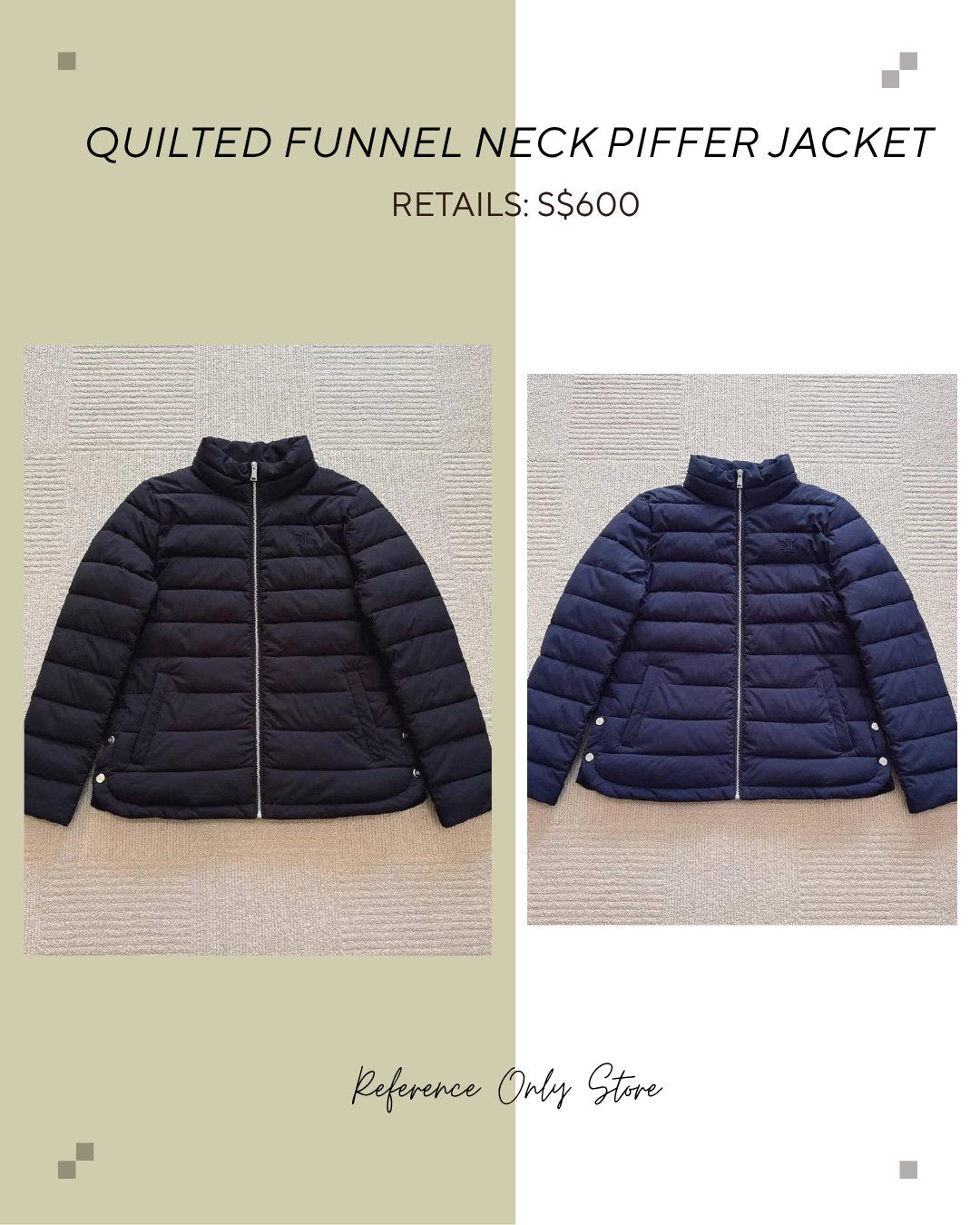 RL Quilted funnel neck piffer jacket