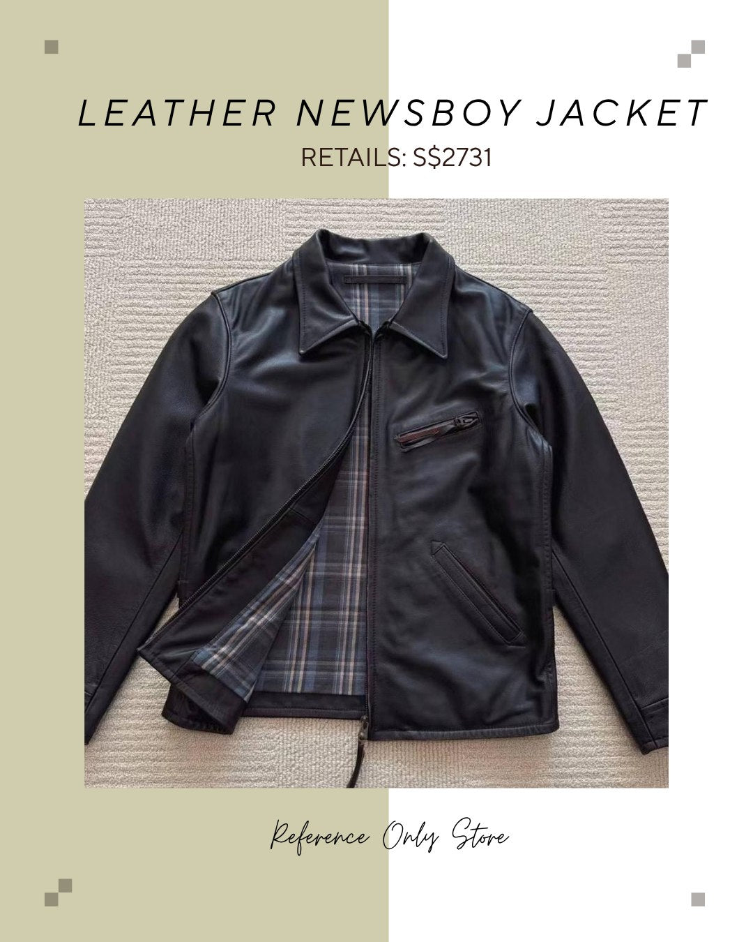 RL Men's leather news boy jacket