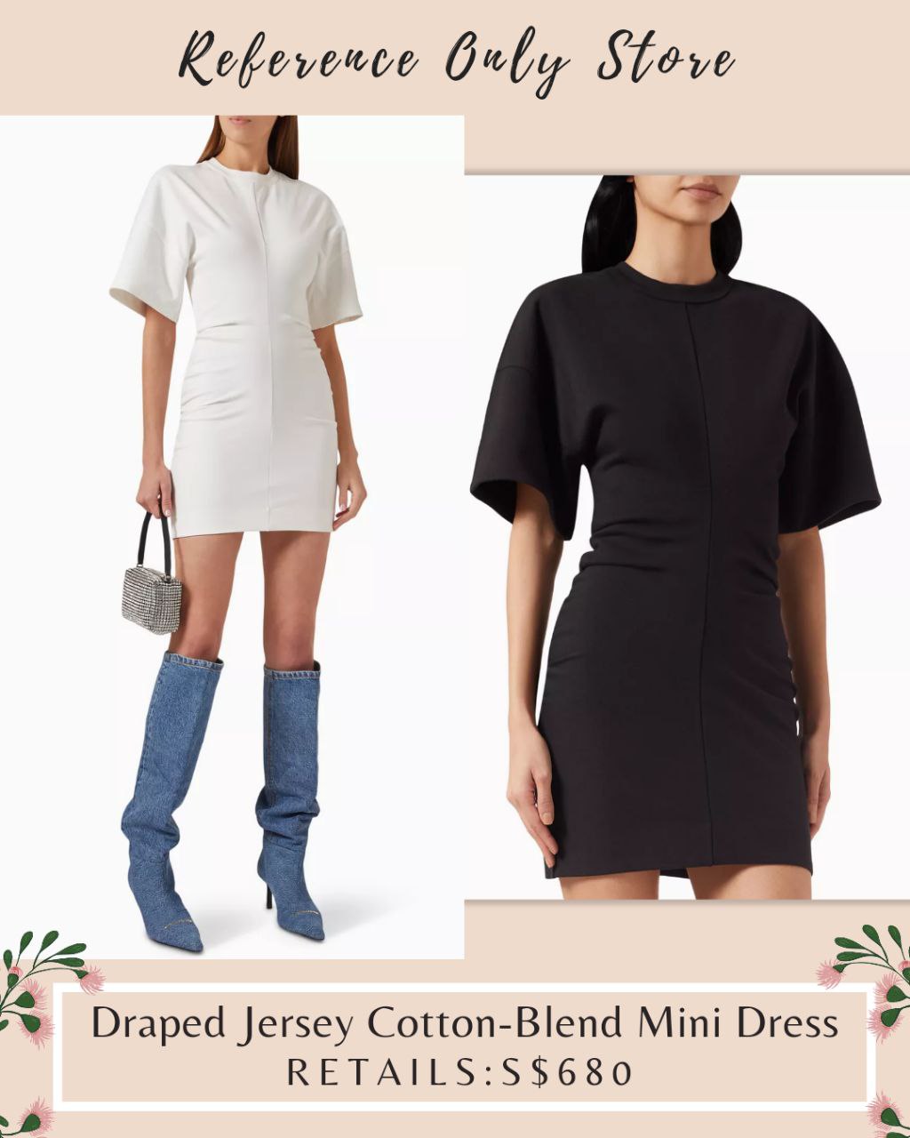 AW Draped jersey cotton blend mini dress