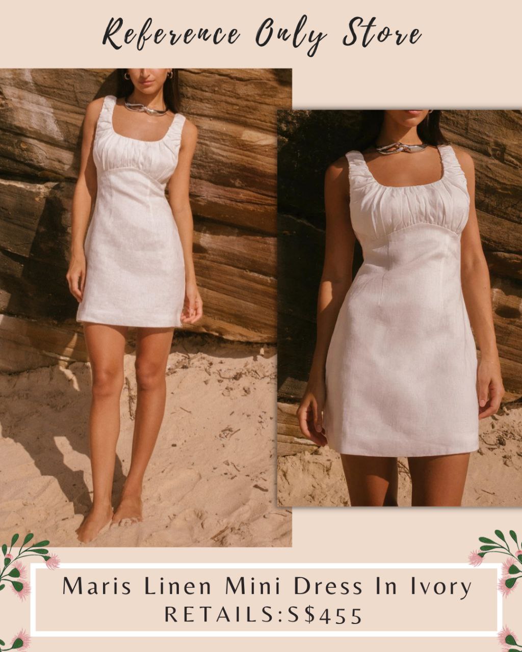 MS Maris Linen MinI Dress in ivory