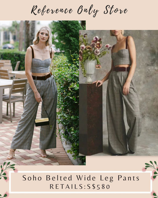 cc Soho belted wide leg pants