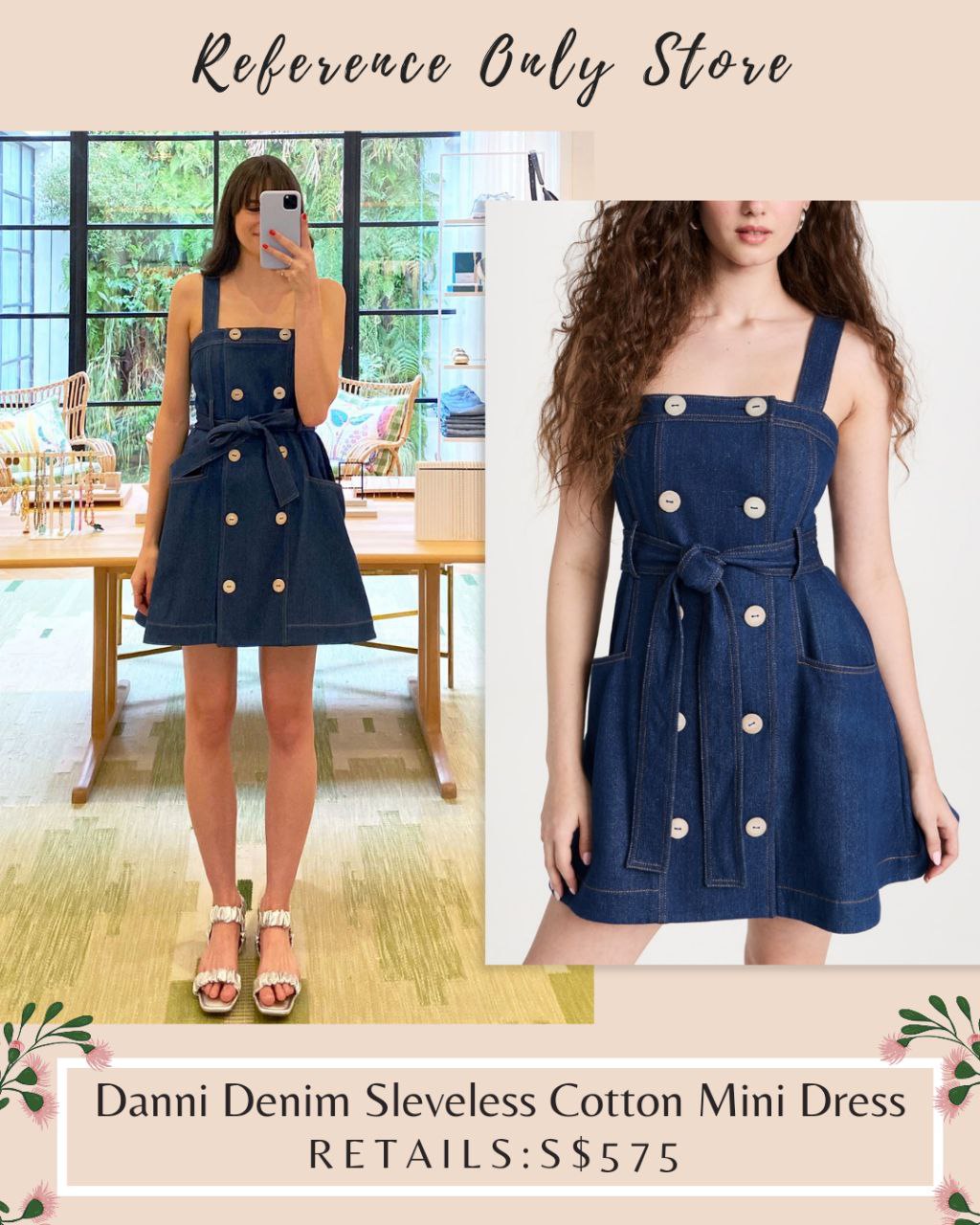 ALX DANNI Denim sleeveless cotton mini dress