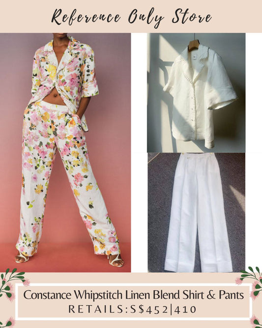 AJ Constance Whipstitch Linen Blend Shirt & Pant