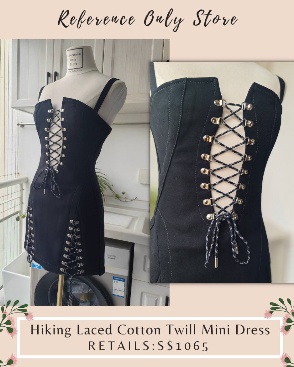DL Hiking Laced Cotton twill mini dress