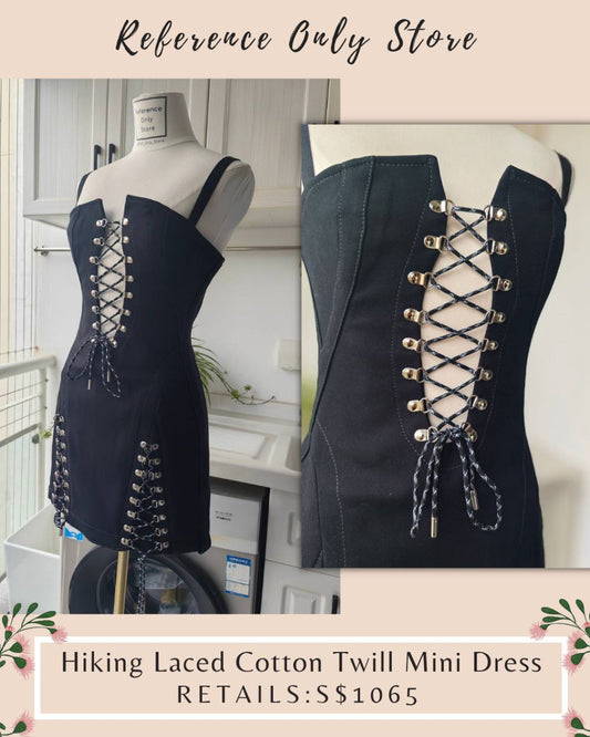 DL Hiking Laced Cotton twill mini dress