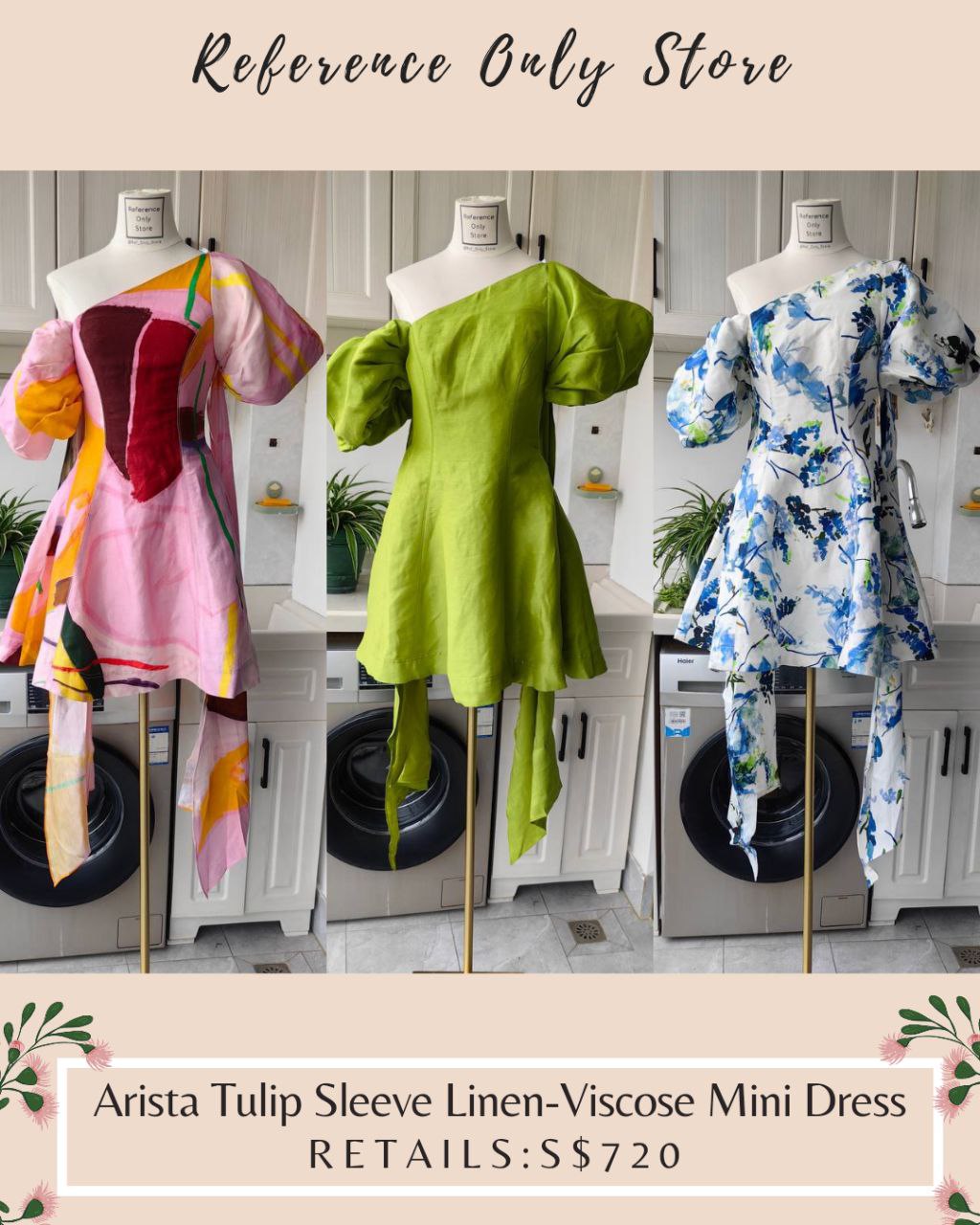 Readystock! AJ Arista Tulip Sleeve Linen viscose mini dress