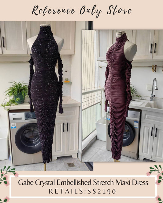 AP Gabe Crystal Embellished Stretch Maxi Dress
