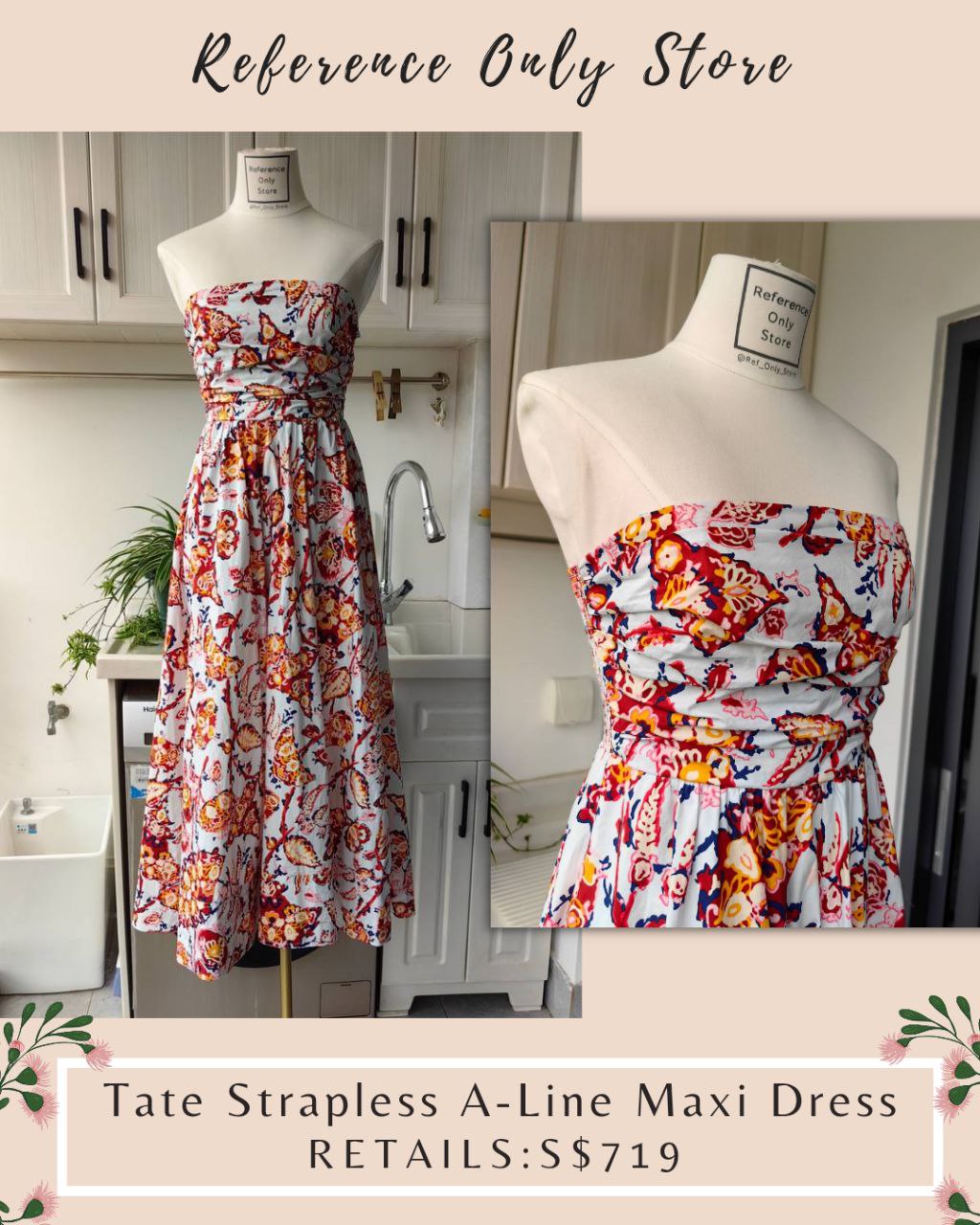 ALC Tate Strapless A line maxi dress