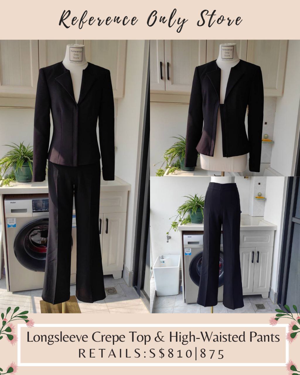 RM Long Sleeve Crepe Top & High Waisted Pants