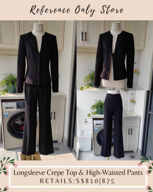 RM Long Sleeve  Crepe Top & High Waisted Pants