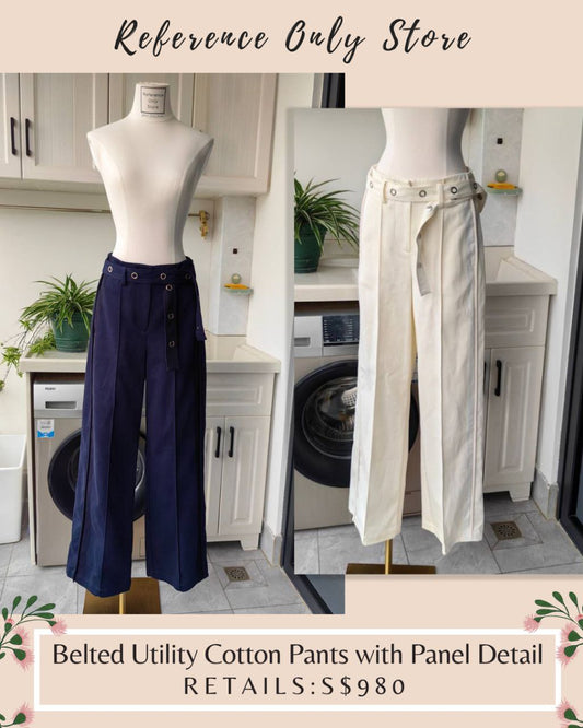 3.1 Belted Utility Cotton Pants with Panel Detail