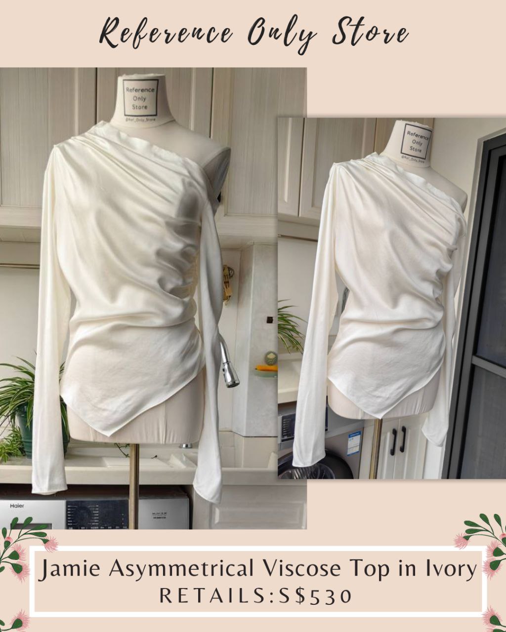 ALC Jamie Asymmetrical Viscose top in ivory