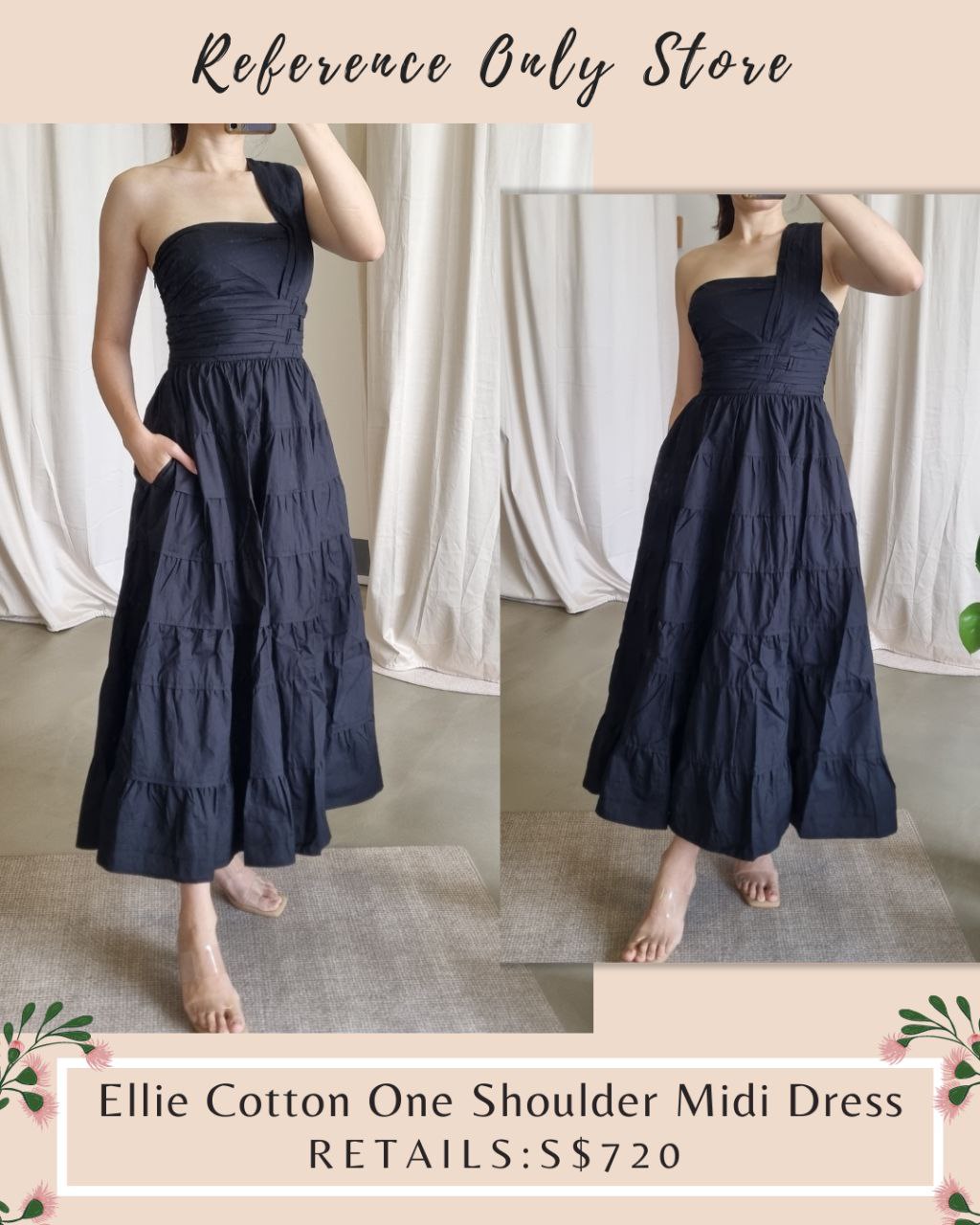 One shoulder cotton dress fashion