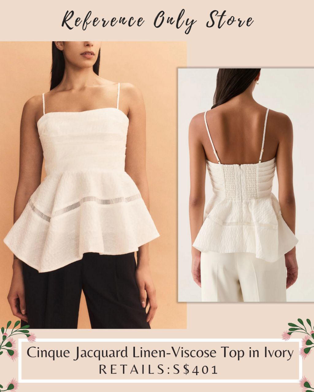 AJ Cinque Jacquard Linen Viscose Top in ivory