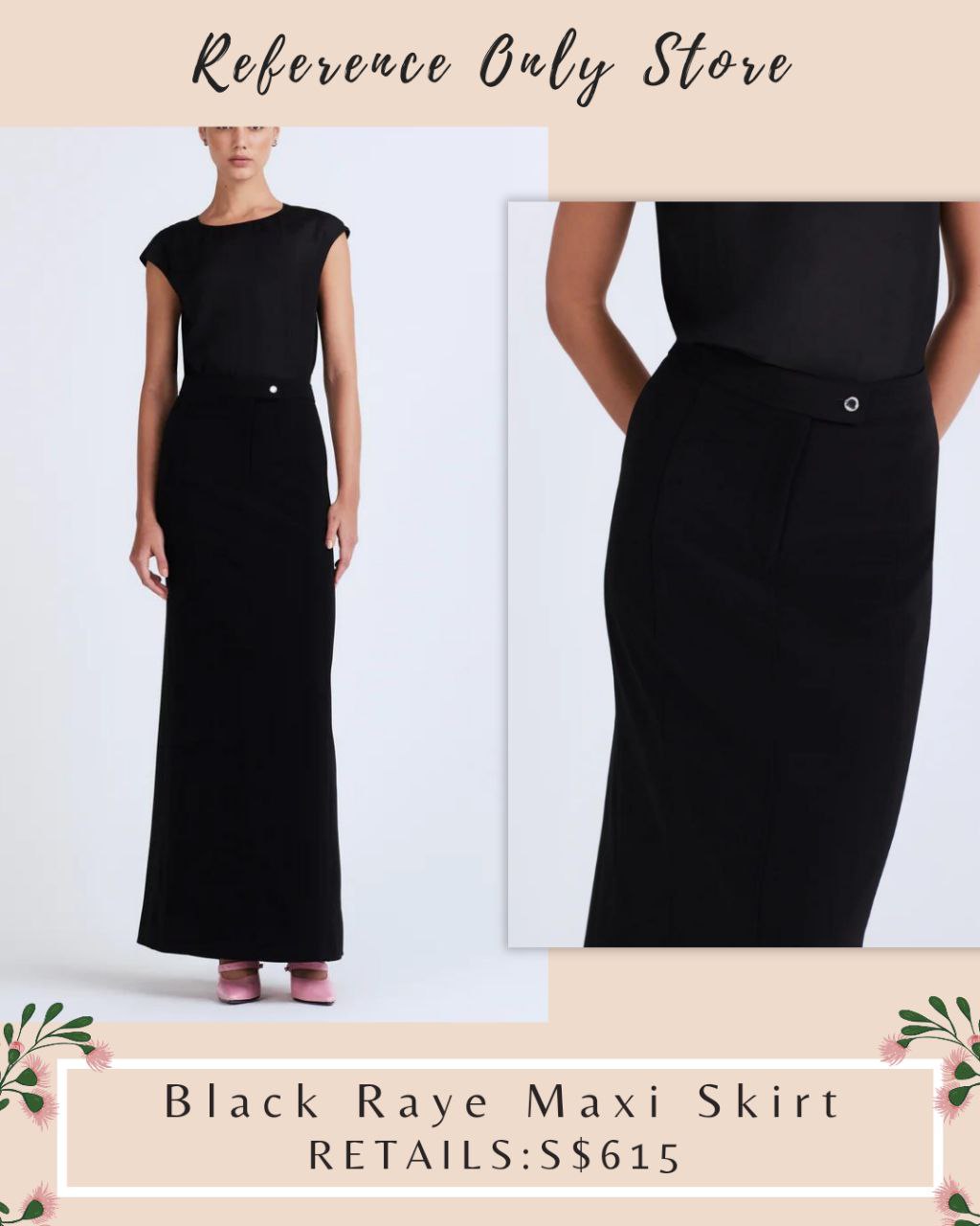 DL Black raye Maxi Skirt