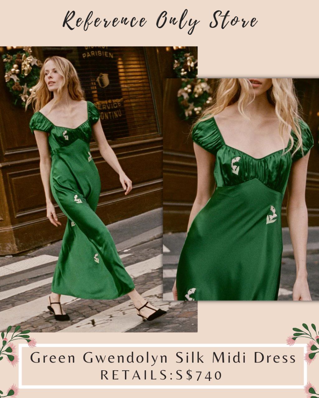 DN Green Gwendolyn Silk Midi Dress