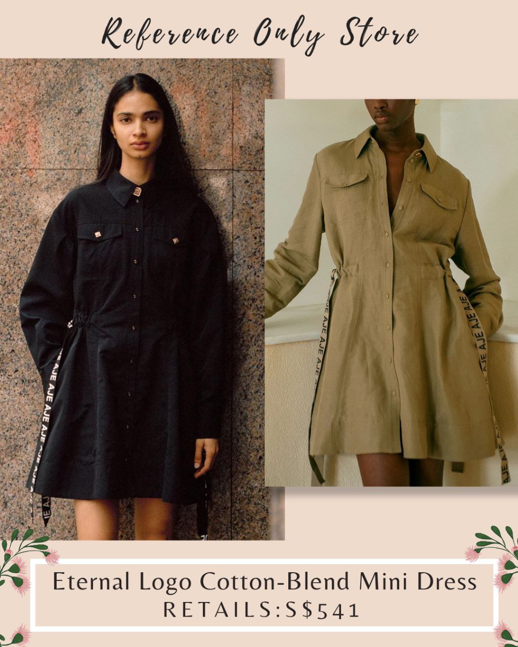 AJ Eternal Logo Cotton Mini Shirt Dress