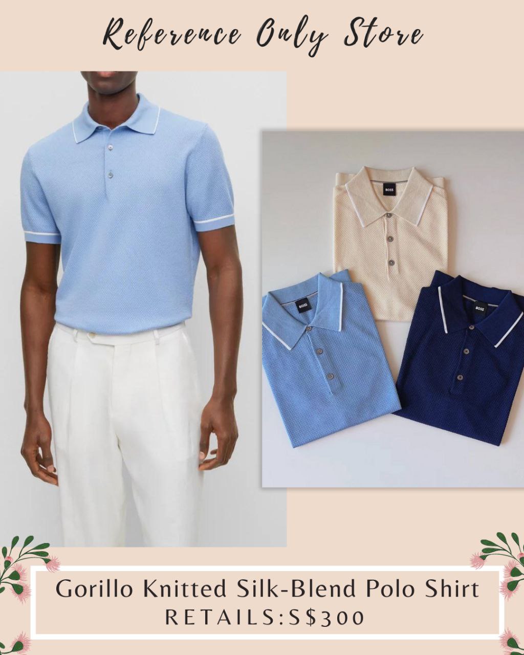 Readystock! BSS Men's Gorillo Knitted Silk Blend Polo