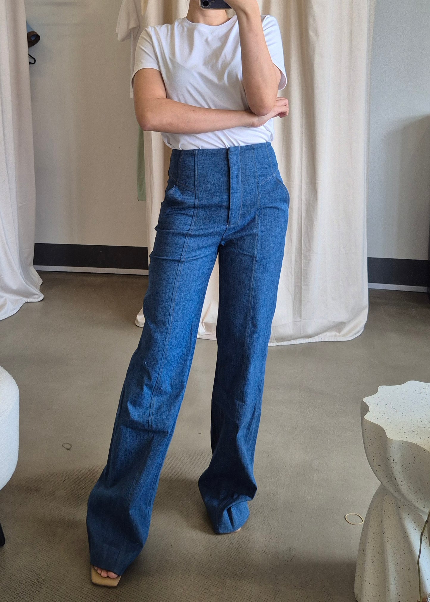 VB denim cotton blend Randy blazer and frenkle pant