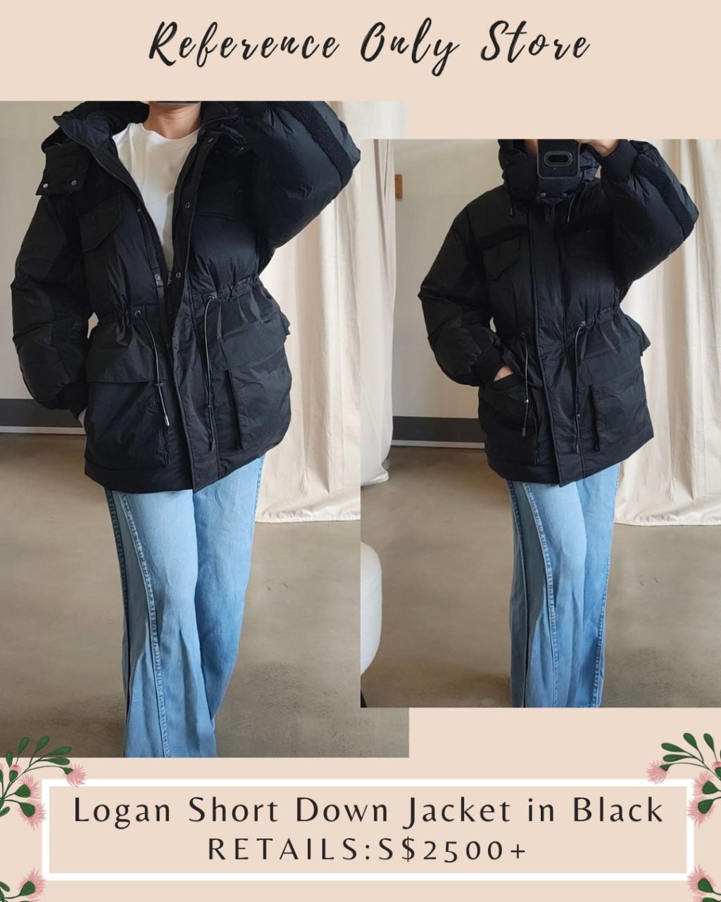 MK Logan Short Down Jacket in Black